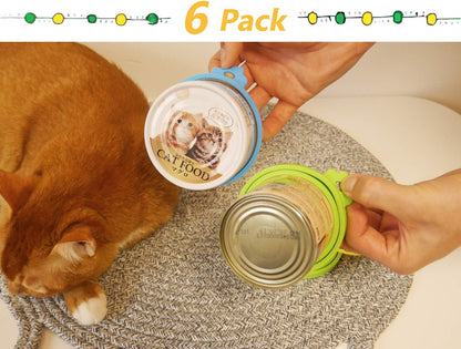 6-Pack Silicone Pet Food Can Lids (Universal Fit)