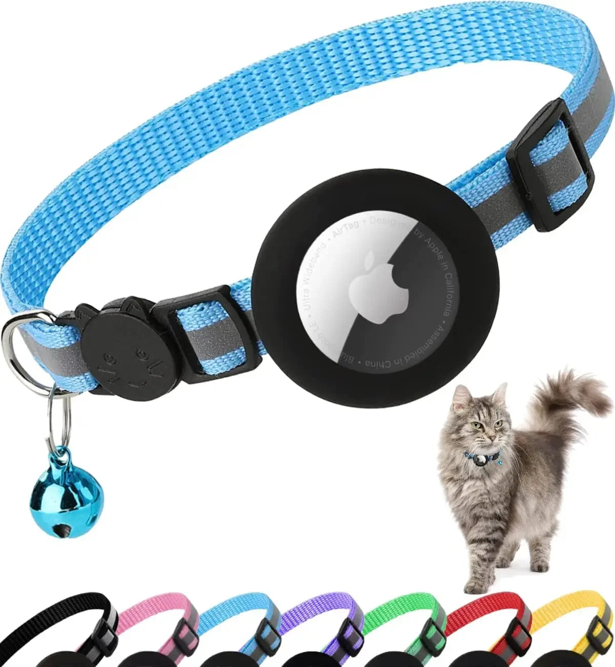 AirTag-compatible Cat Collar (Adjustable with Breakaway feature)