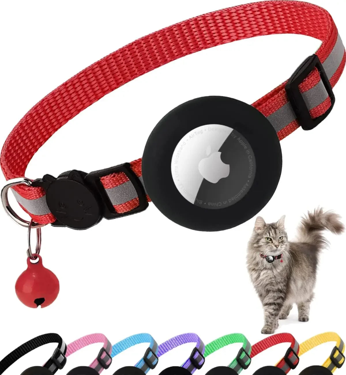 AirTag-compatible Cat Collar (Adjustable with Breakaway feature)