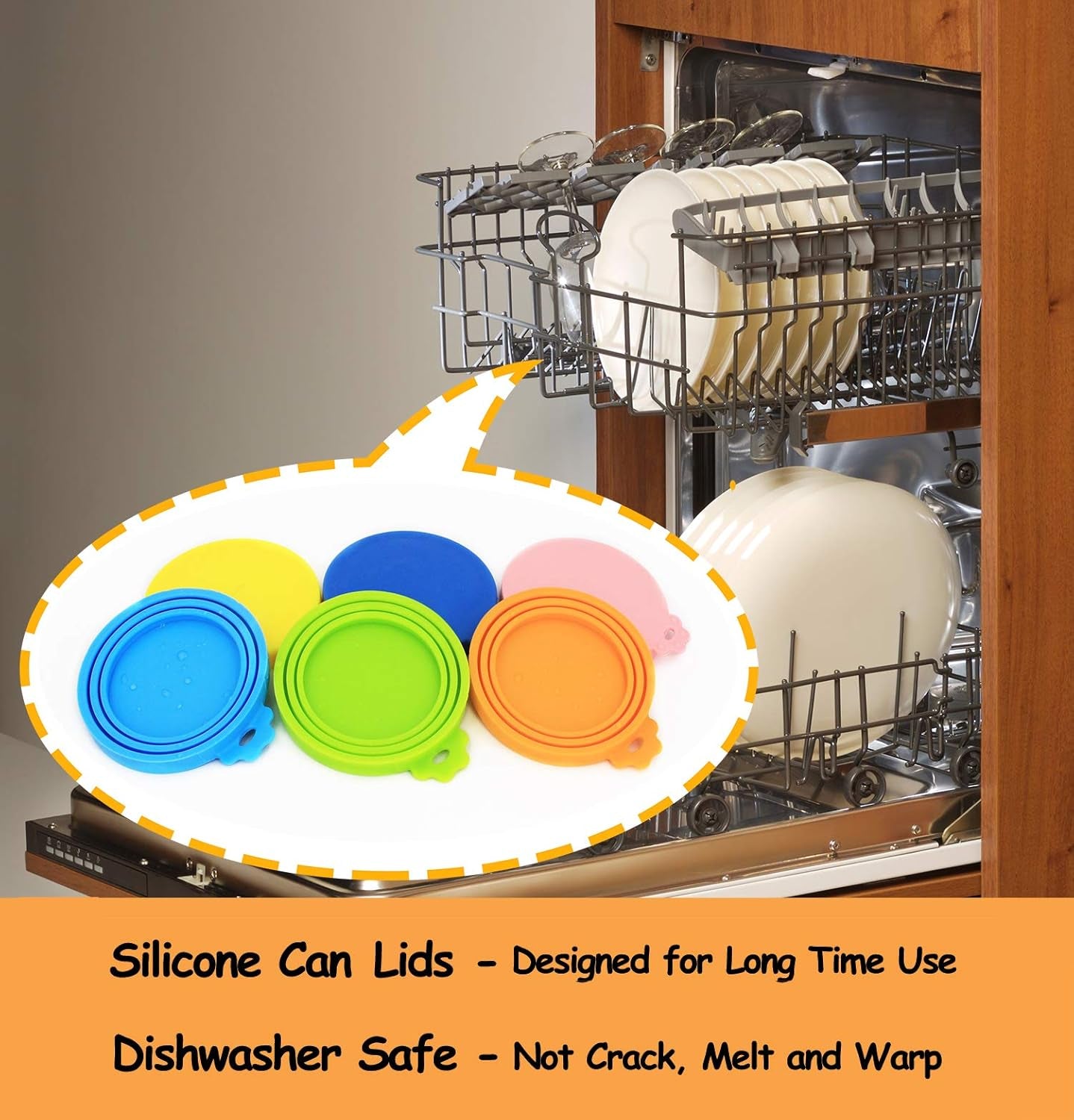 6-Pack Silicone Pet Food Can Lids (Universal Fit)