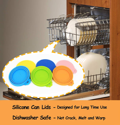 6-Pack Silicone Pet Food Can Lids (Universal Fit)