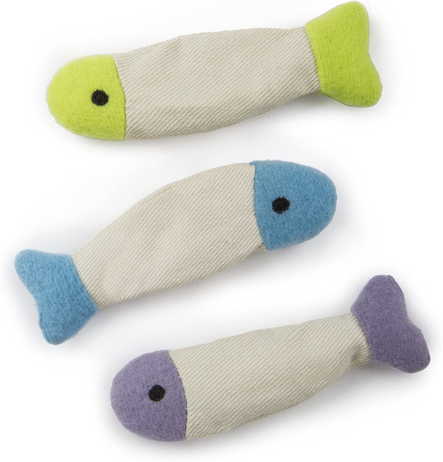 Fish Flop Crinkle Catnip Toys - Multi Color, 3 Count