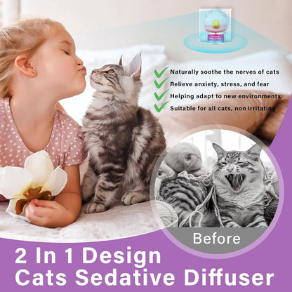 Cat Calming Pheromone Diffuser Starter Kit with Diffuser Head and 2 refills