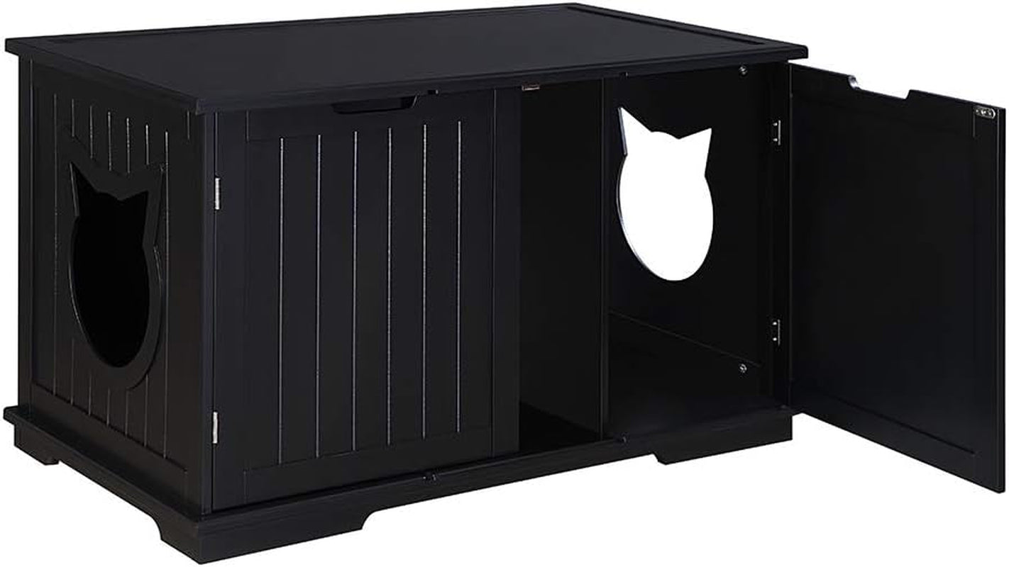 X-Large Designer Bench/Cat Litter Box Enclosure (Black)
