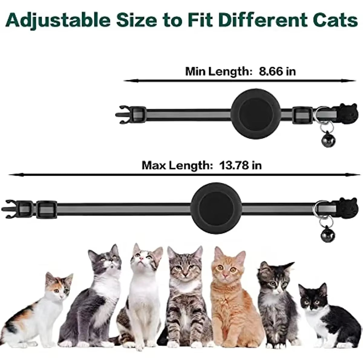 AirTag-compatible Cat Collar (Adjustable with Breakaway feature)
