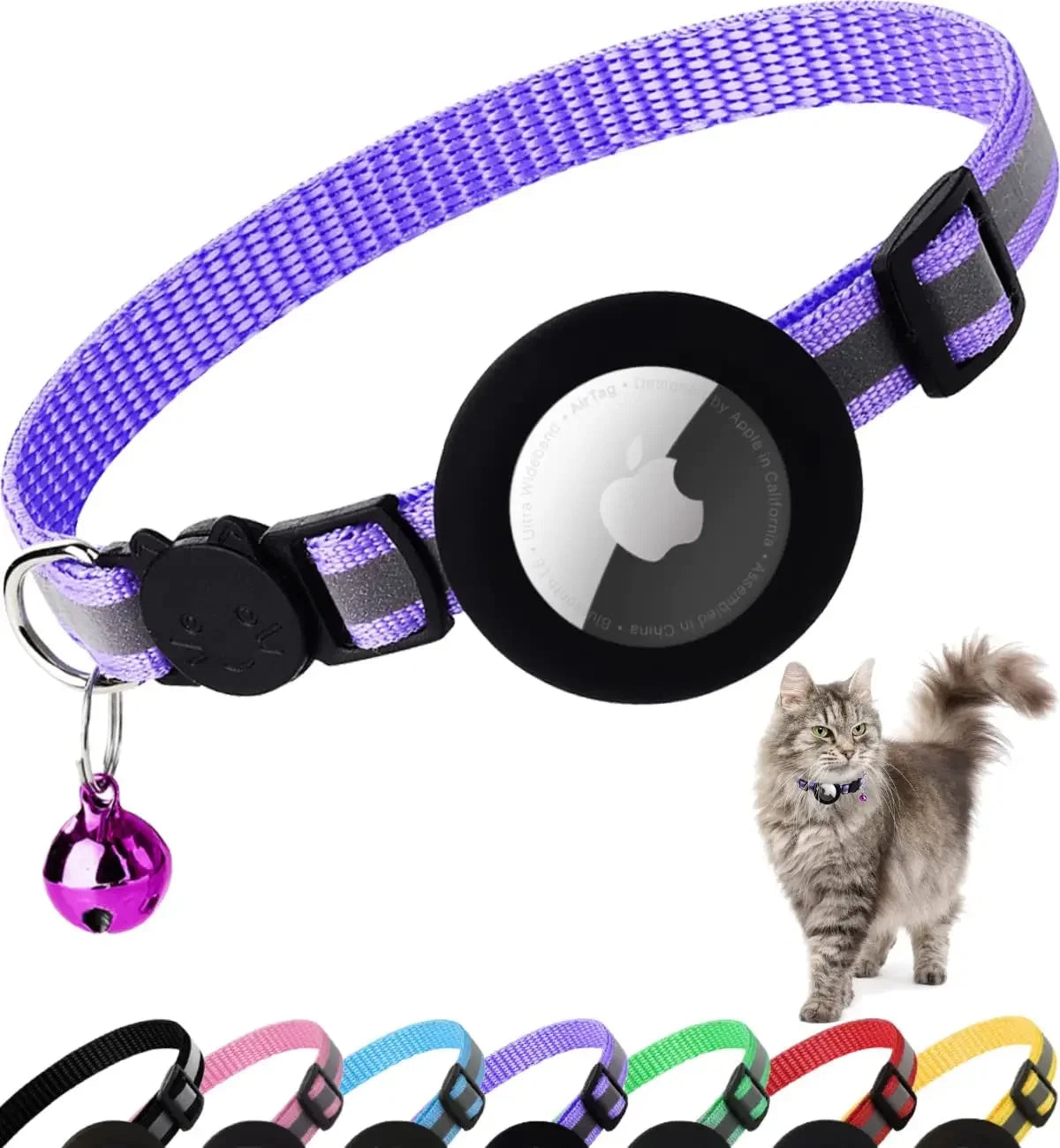 AirTag-compatible Cat Collar (Adjustable with Breakaway feature)