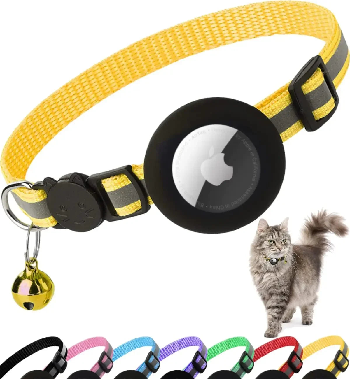 AirTag-compatible Cat Collar (Adjustable with Breakaway feature)